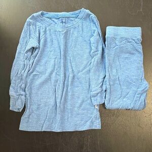 Little Sleepies Heather Blue Ribbed Two Piece Pajama Set